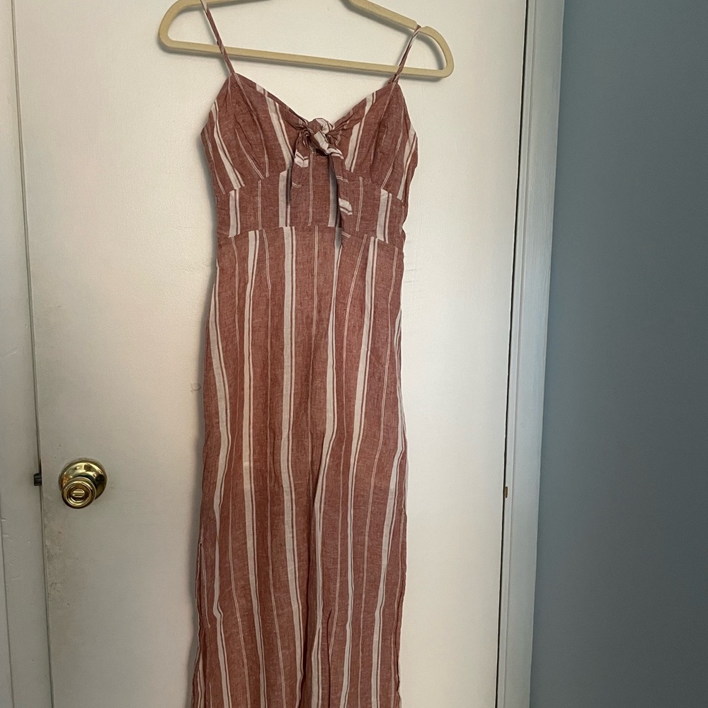 Forever 21 Pink and White Midi Dress